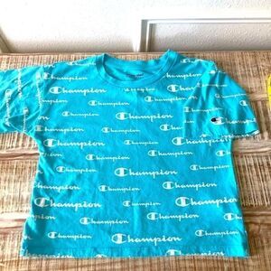 Champion Cropped Print Logo Tee